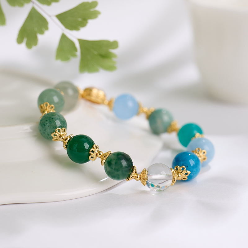 Five Elements Multi-Gem Bracelet – Water & Wood Series