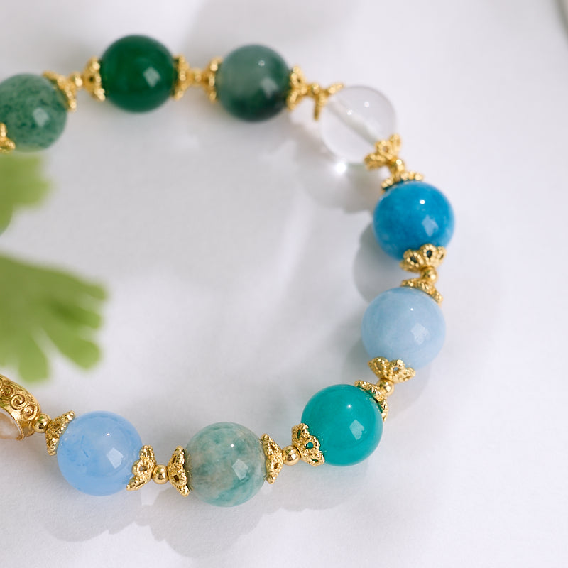 Five Elements Multi-Gem Bracelet – Water & Wood Series