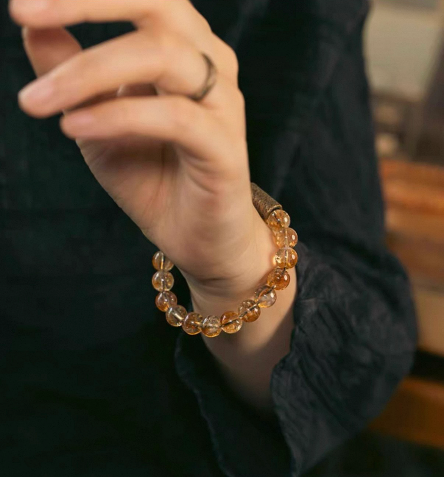 Natural Citrine Beaded Bracelet