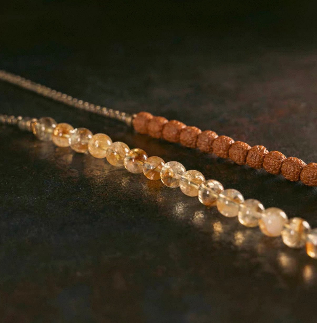 The Fortune Loop – Citrine & Rudraksha Wrap Bracelet