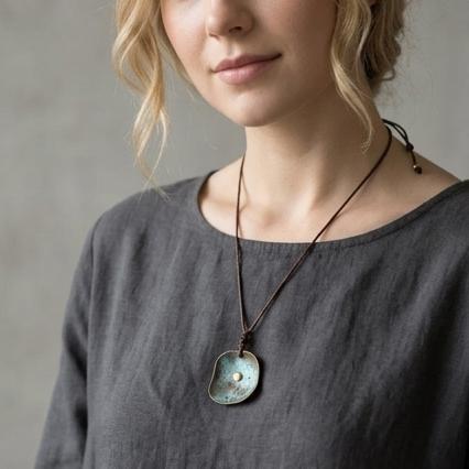 Textured Brass Pendant