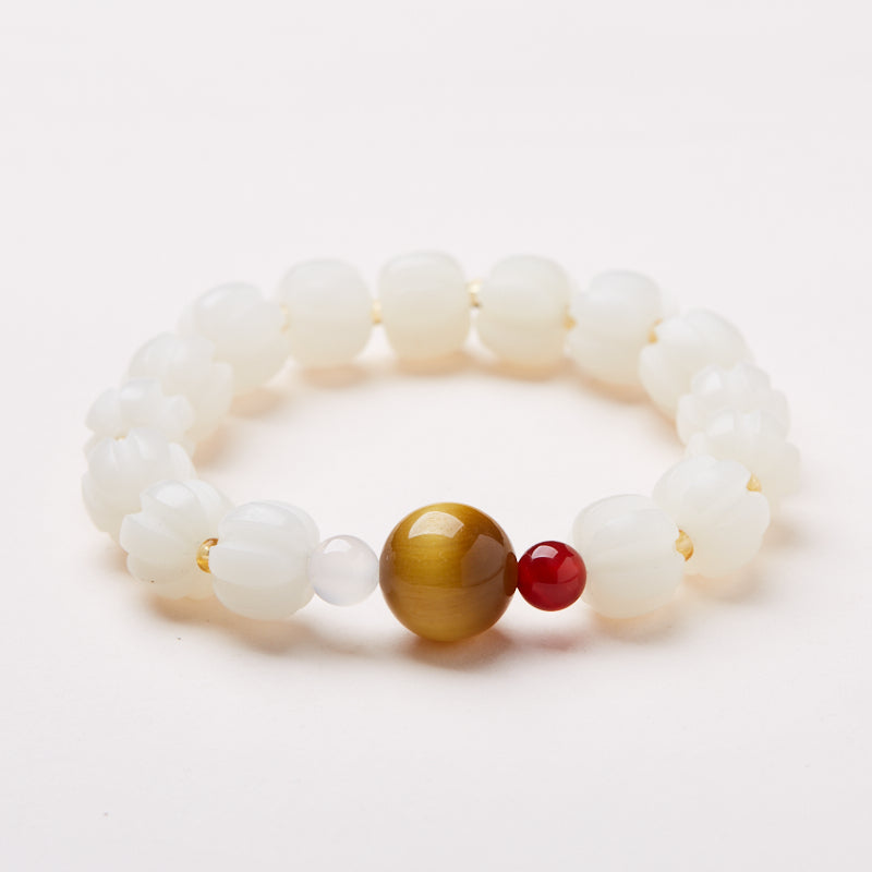 Jade Bodhi with Golden Tiger's Eye Bracelet