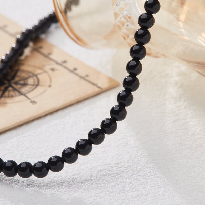 Black Agate Double-loop Strawberry Quartz Pixiu Bracelet