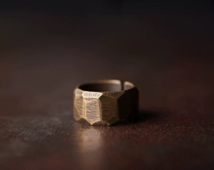 Vintage Polygon Brass Ring