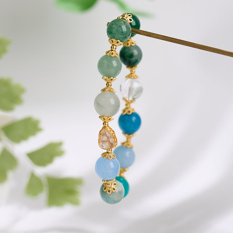Five Elements Multi-Gem Bracelet – Water & Wood Series