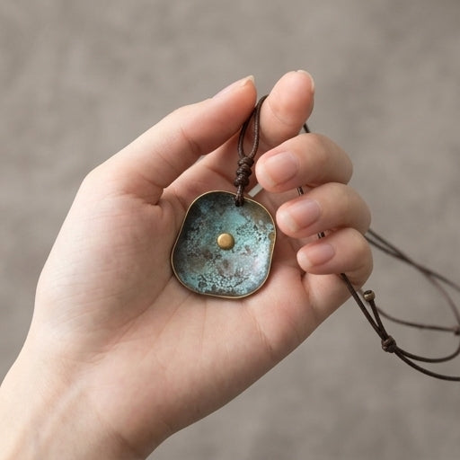 Textured Brass Pendant