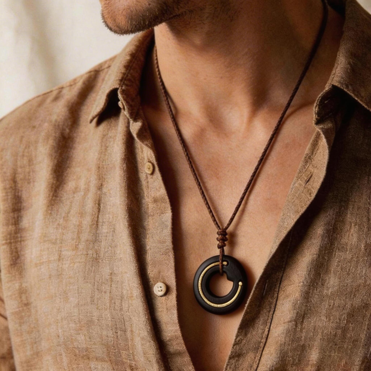 Black Ebony Ring Pendant