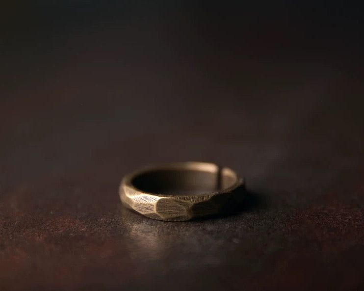 Vintage Polygon Brass Ring