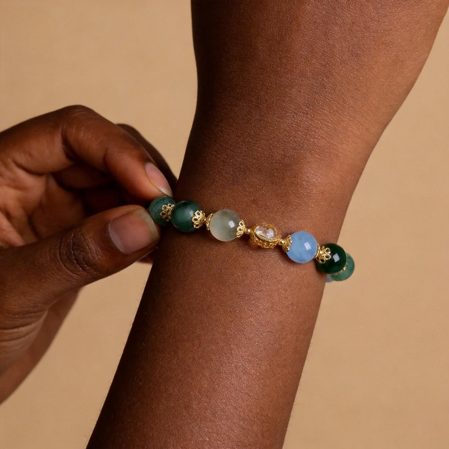 Five Elements Multi-Gem Bracelet – Water & Wood Series