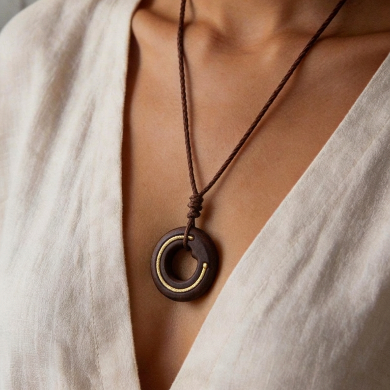 Black Ebony Ring Pendant