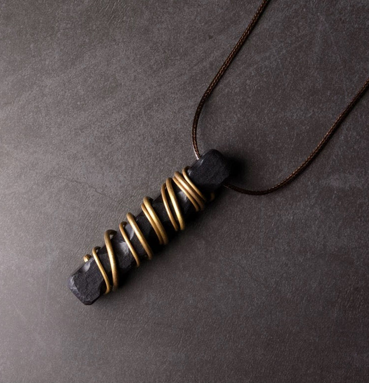 Raw Ebony Pendant