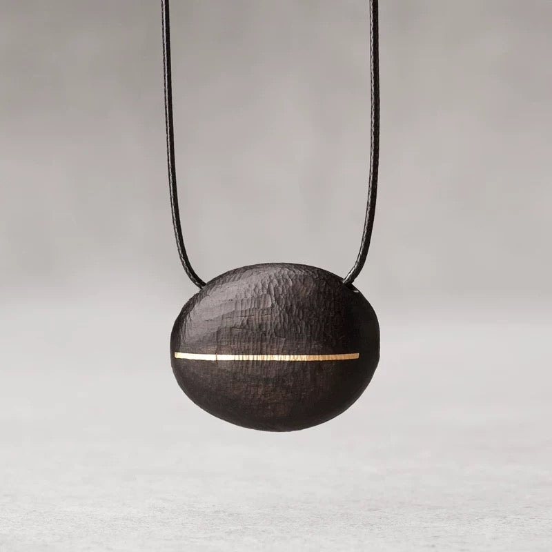 Black Ebony Oval Pendant