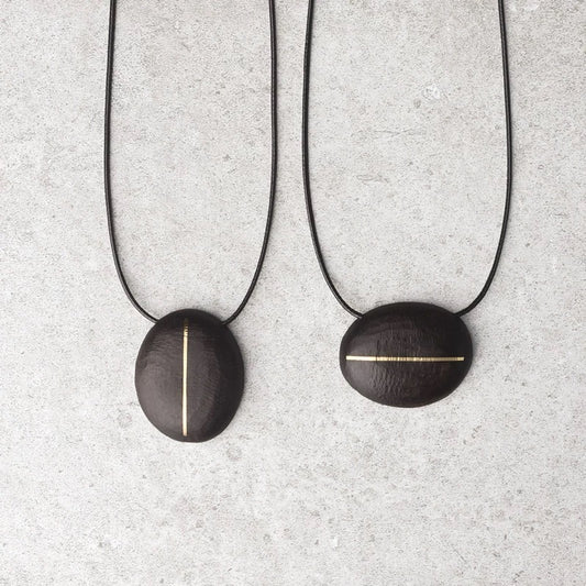 Black Ebony Oval Pendant