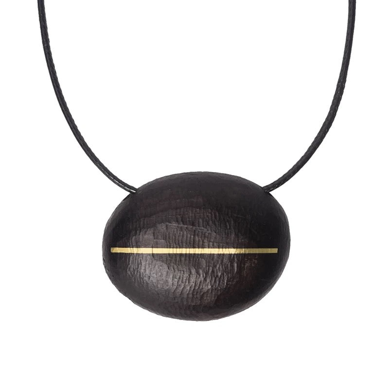 Black Ebony Oval Pendant
