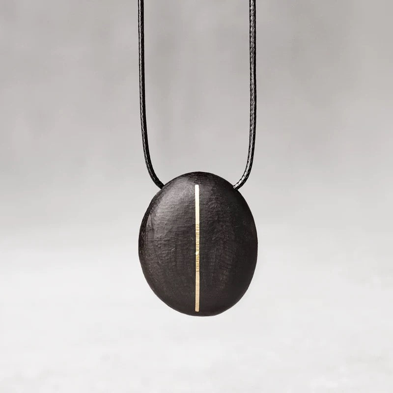 Black Ebony Oval Pendant
