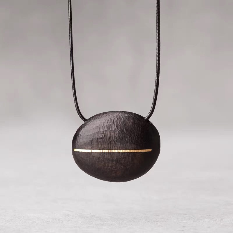 Black Ebony Oval Pendant