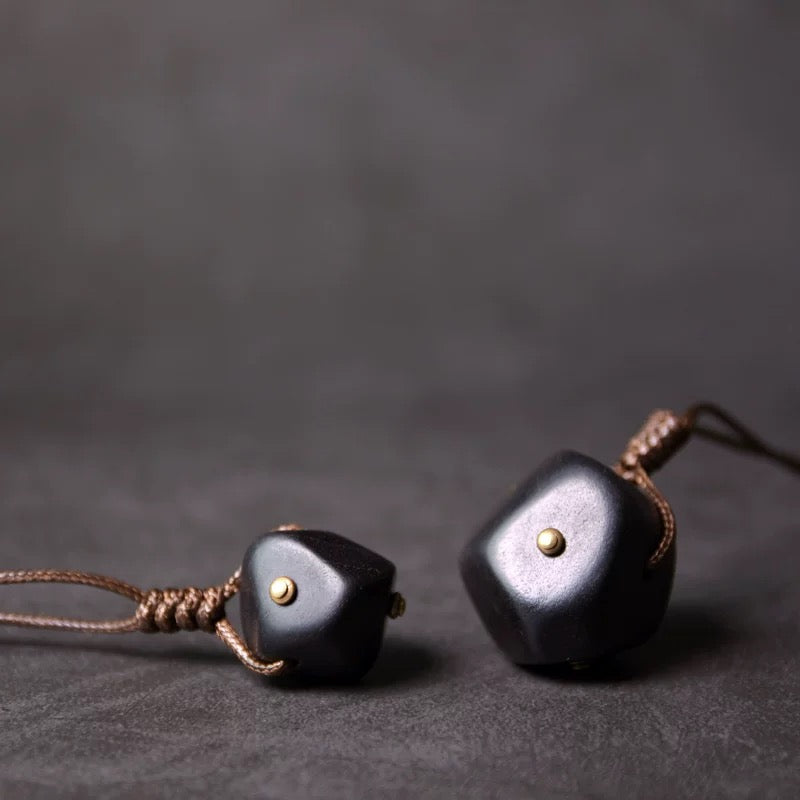 Black Ebony Irregular Geometric Pendant