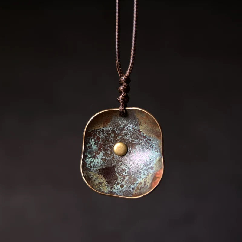 Textured Brass Pendant