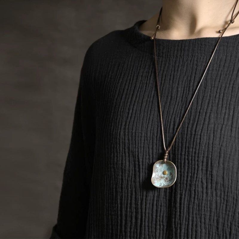 Textured Brass Pendant