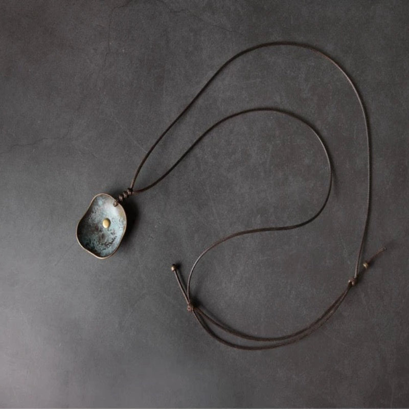 Textured Brass Pendant