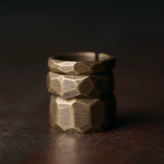 Vintage Polygon Brass Ring