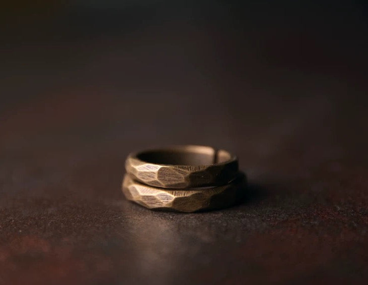 Vintage Polygon Brass Ring