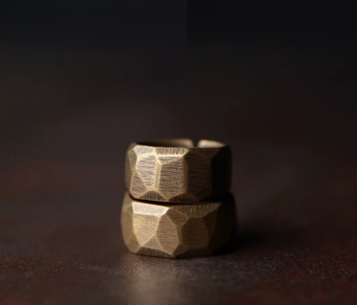 Vintage Polygon Brass Ring