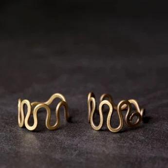 Vintage Tao Wave Brass Ring