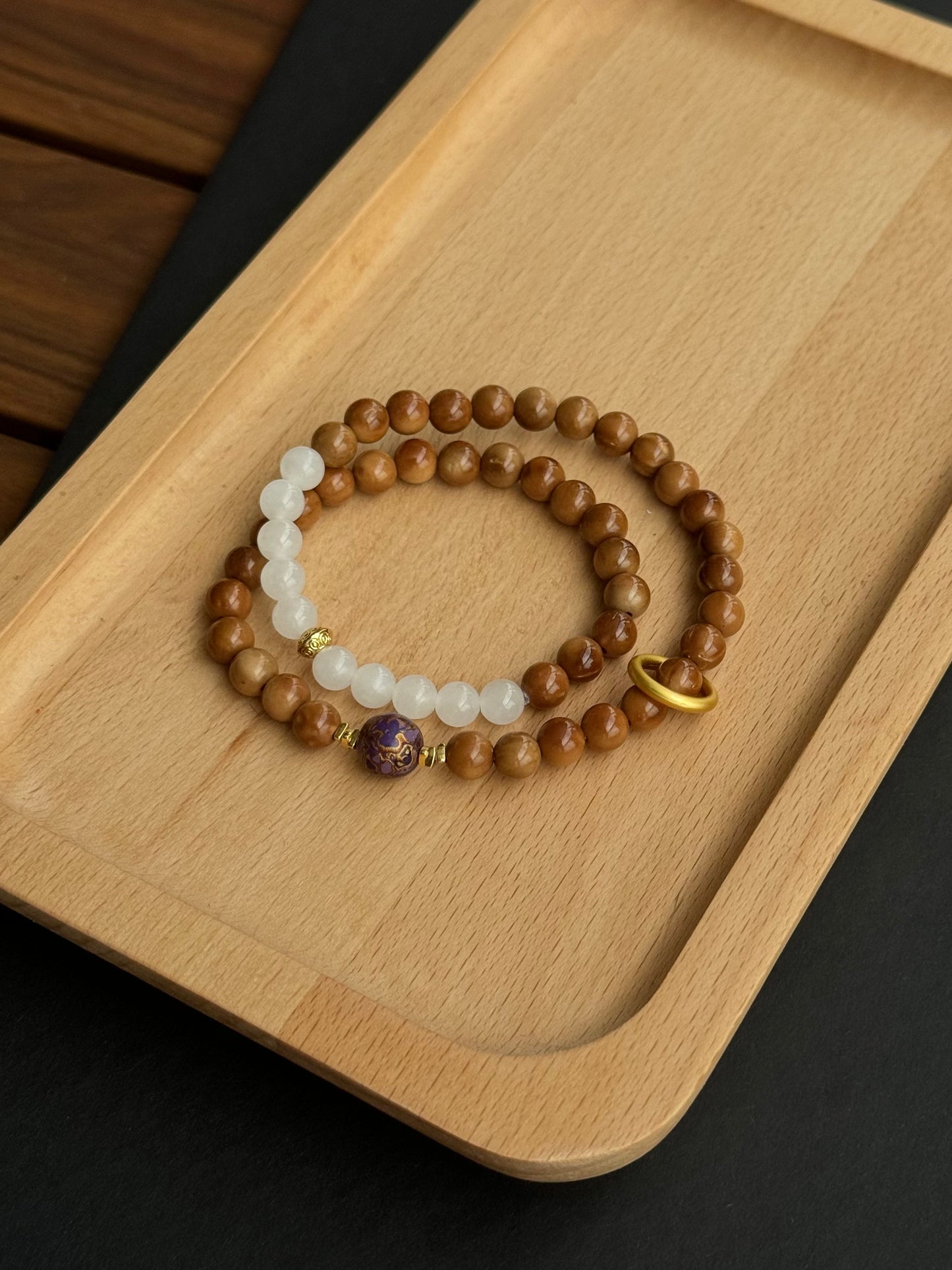 Jade and Cookwood Bracelet