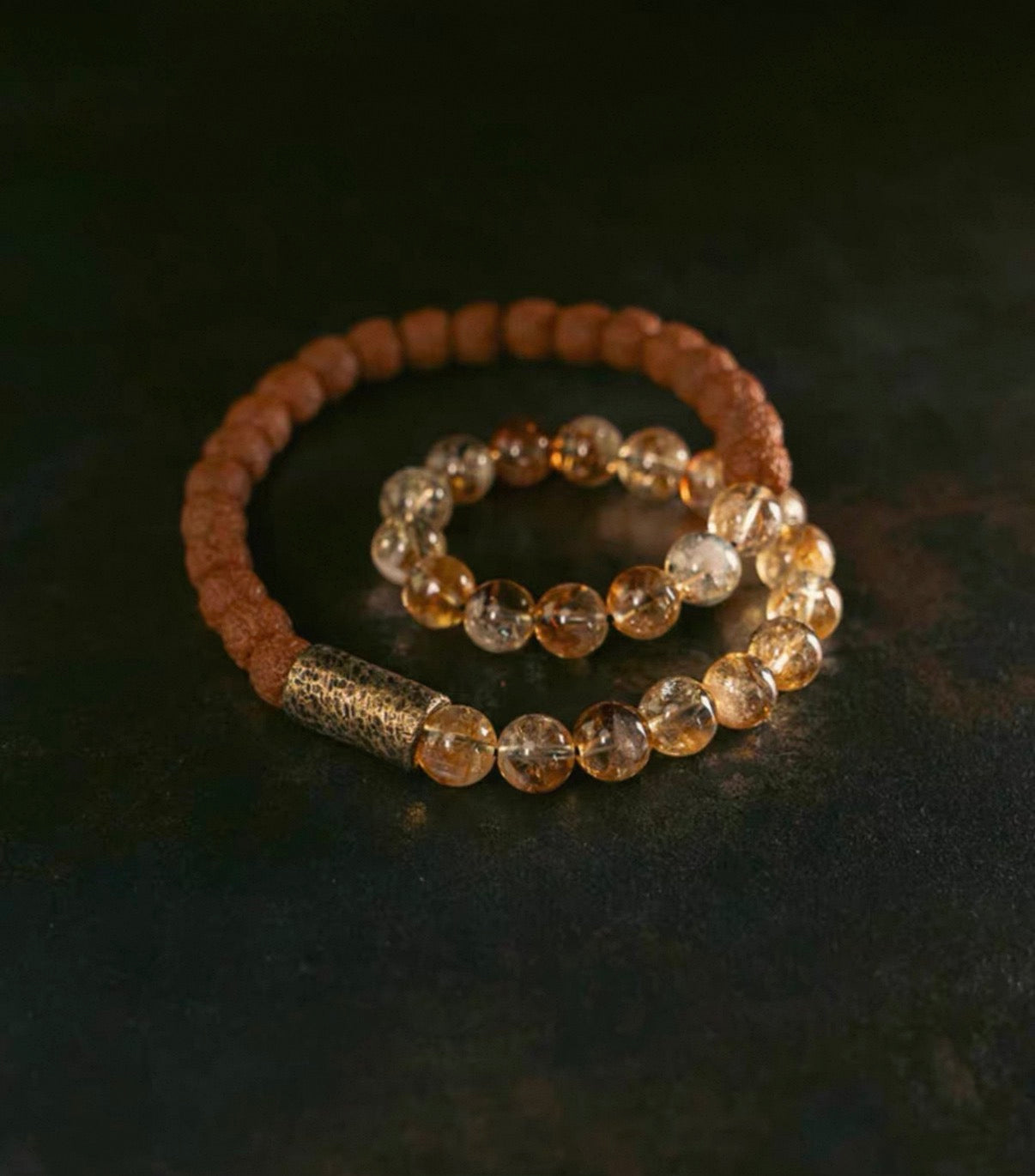 The Fortune Anchor – Citrine & Rudraksha Wrap Bracelet