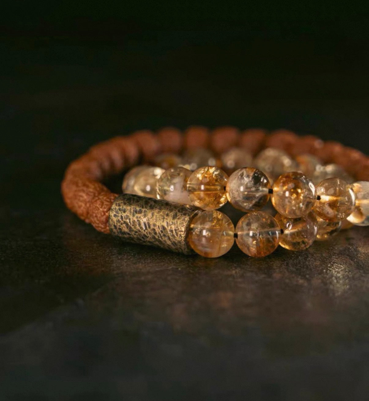 The Fortune Anchor – Citrine & Rudraksha Wrap Bracelet