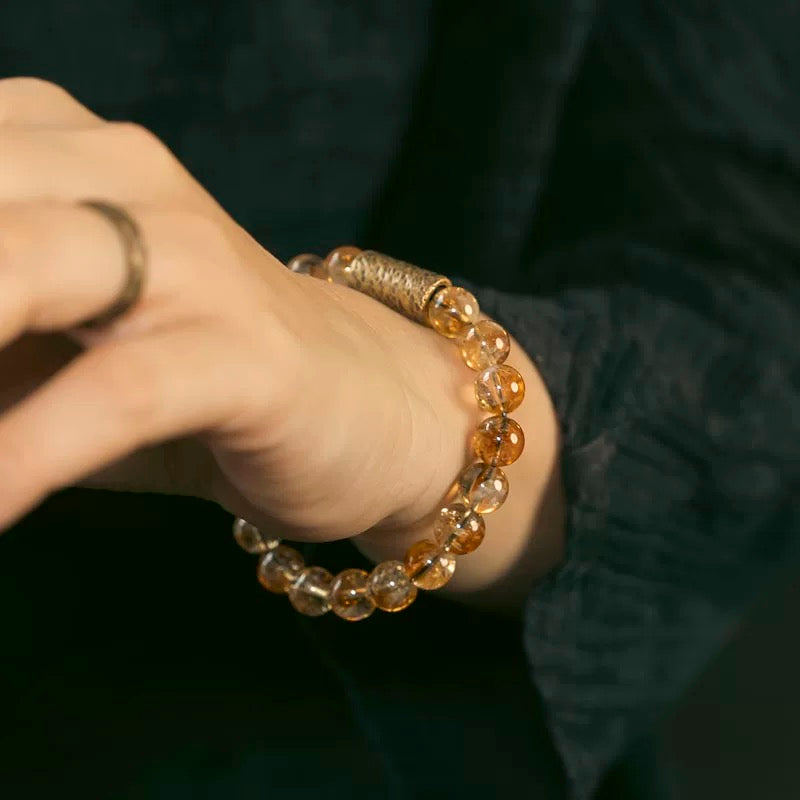 Natural Citrine Beaded Bracelet