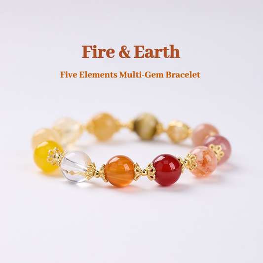 Five Elements Multi-Gem Bracelet – Fire & Earth Series